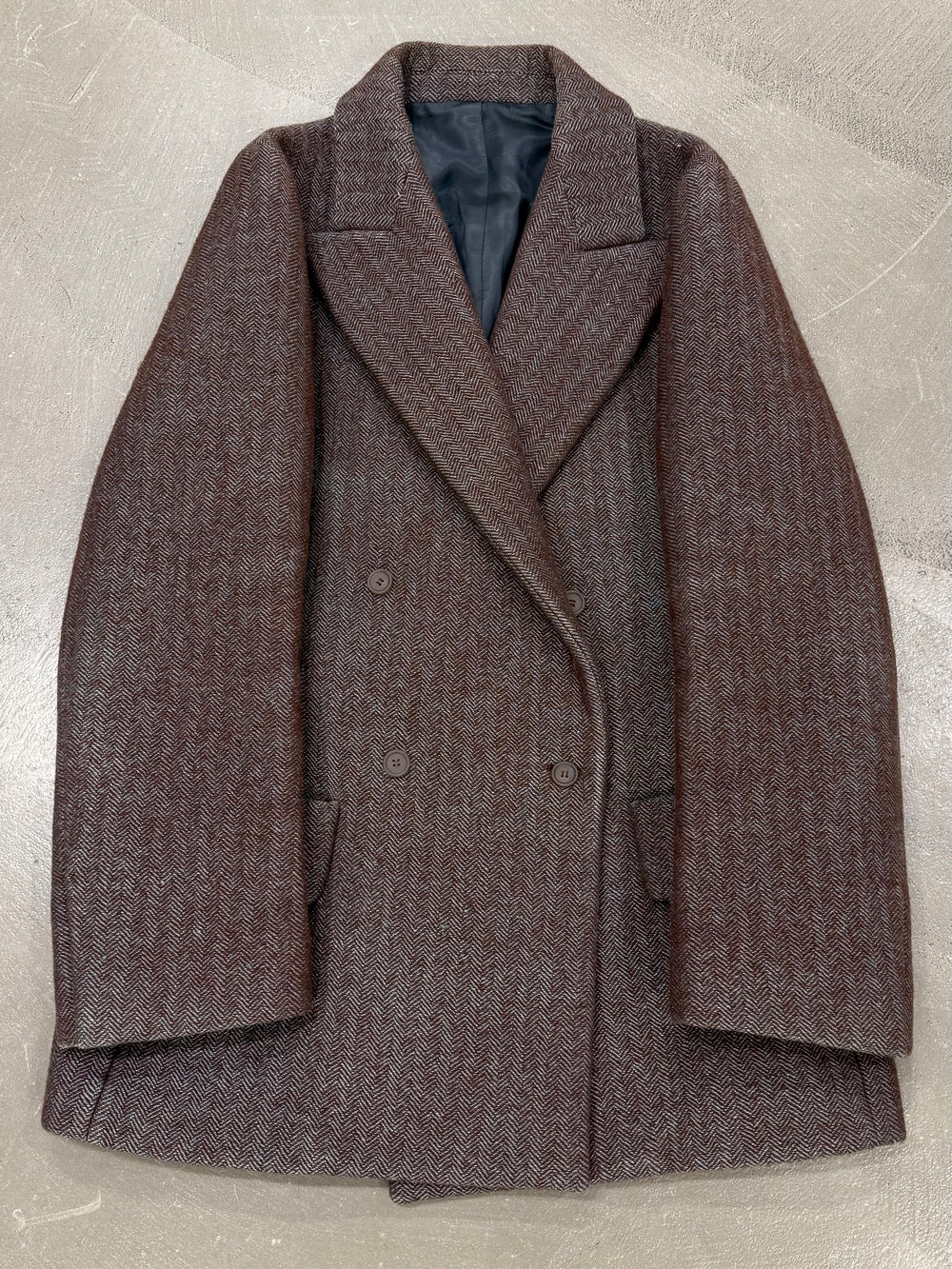 2010s Acne Studios double-breasted herringbone wool overcoat