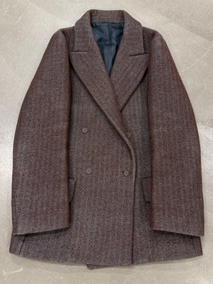 2010s Acne Studios double-breasted herringbone wool overcoat