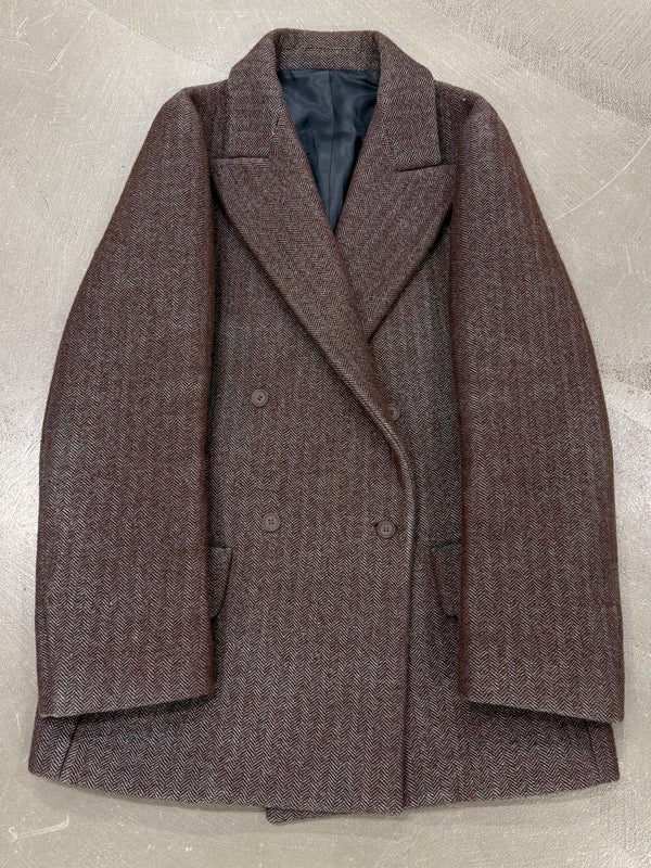 2010s Acne Studios double-breasted herringbone wool overcoat