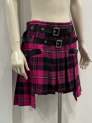 A/W2003 Dolce & Gabbana bondage tartan runway skirt