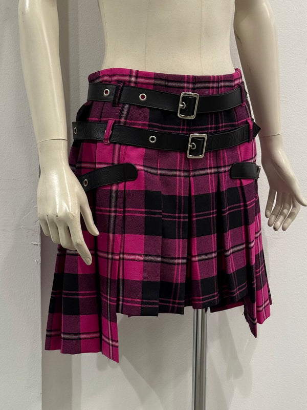 A/W2003 Dolce & Gabbana bondage tartan runway skirt