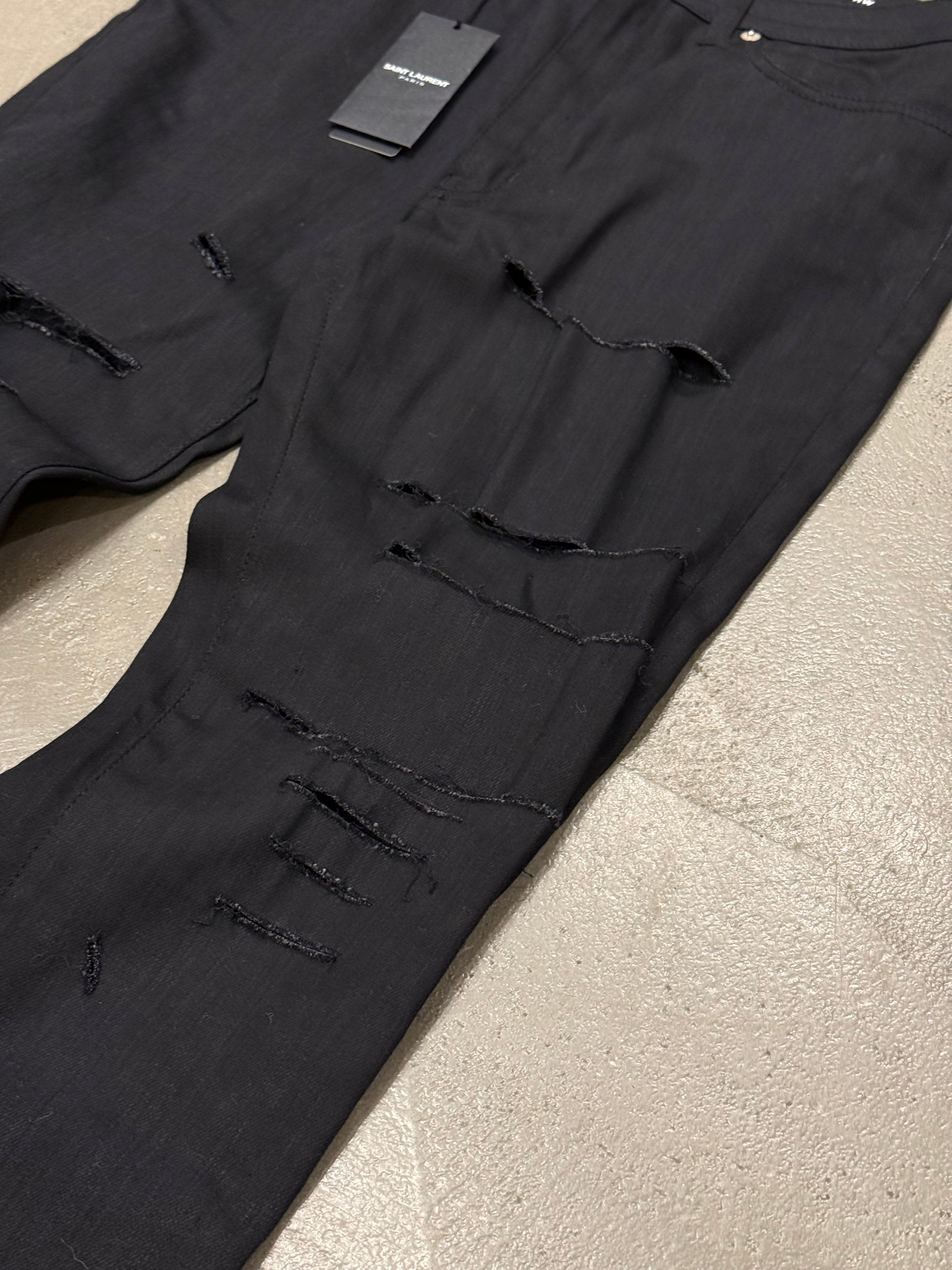 2015 Saint Laurent by Hedi Slimane distressed skinny jeans