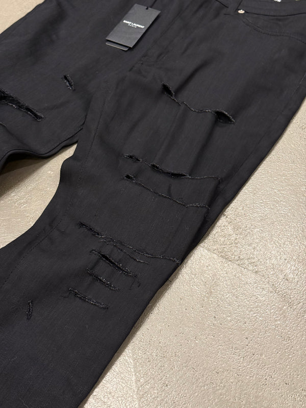2015 Saint Laurent by Hedi Slimane distressed skinny jeans