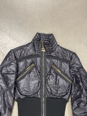 2000s Cavalli ultra-cropped cargo puffer jacket