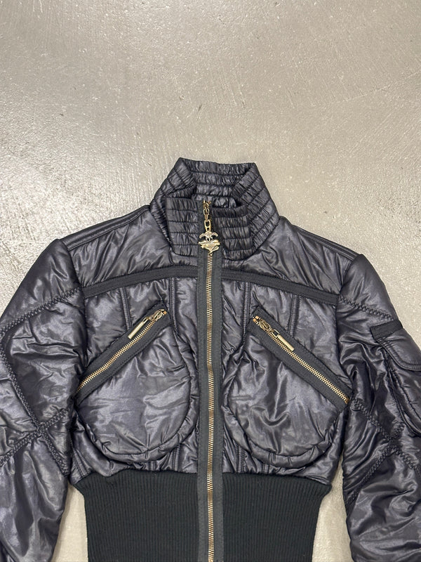 2000s Cavalli ultra-cropped cargo puffer jacket