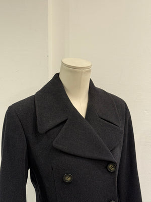 1990s Dolce & Gabbana grey wool double-breasted long coat