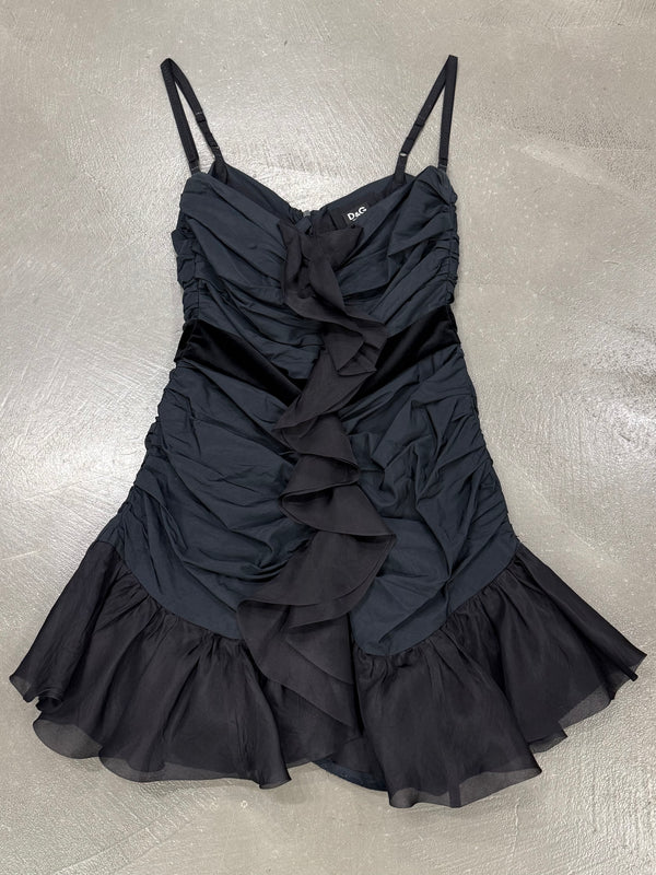 2000s Dolce & Gabbana ruched draped mini dress