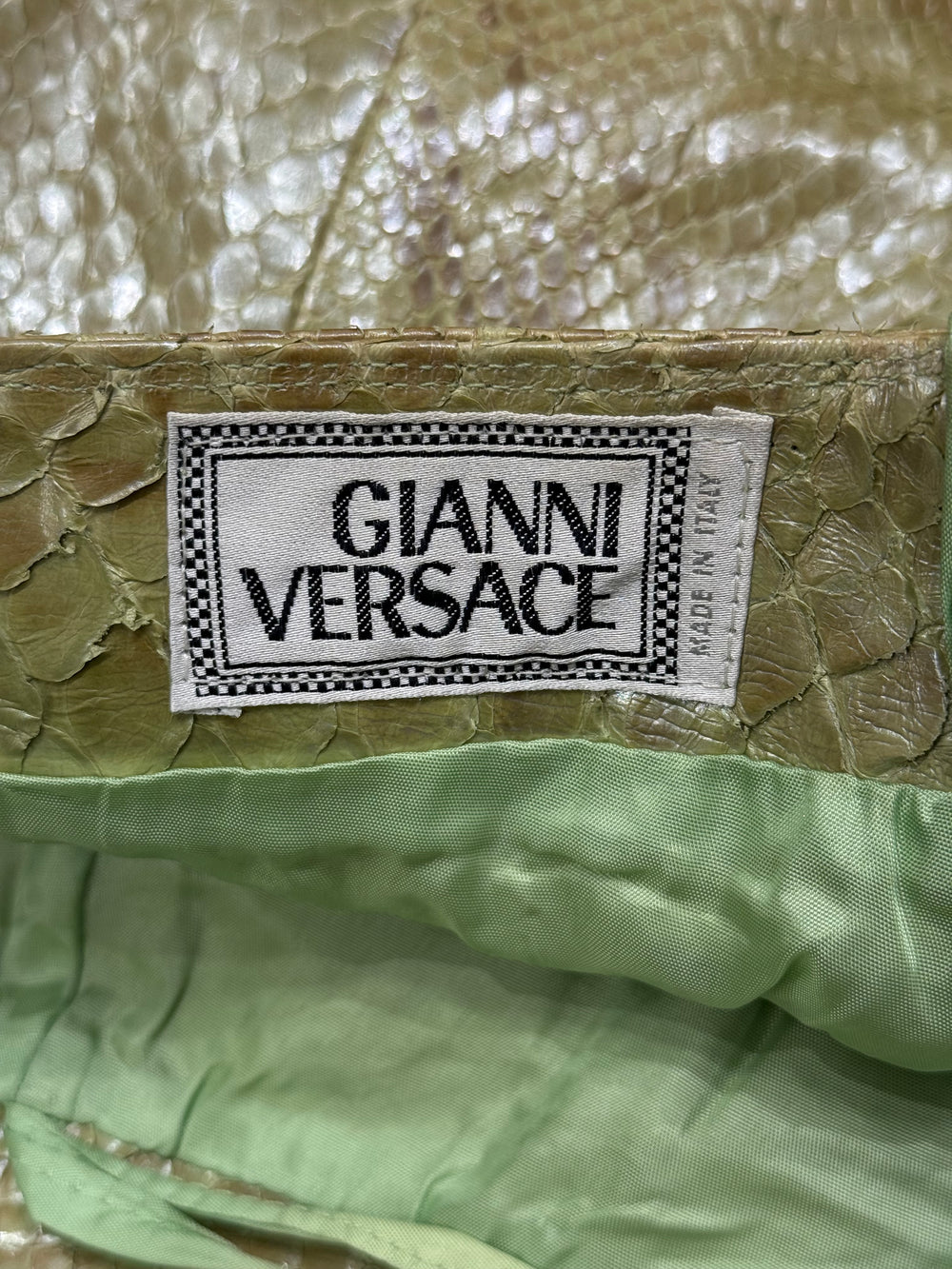 1990s Gianni Versace real Python mini skirt