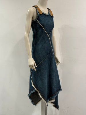 2000s Jean Paul Gaultier denim asymmetrical dress