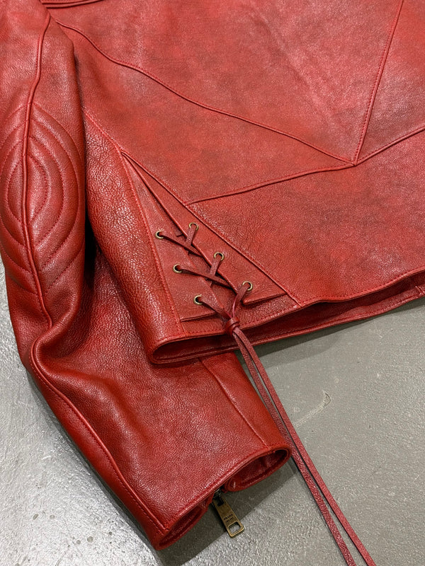 S/S2022 Prada by Raf Simons oversized biker leather jacket