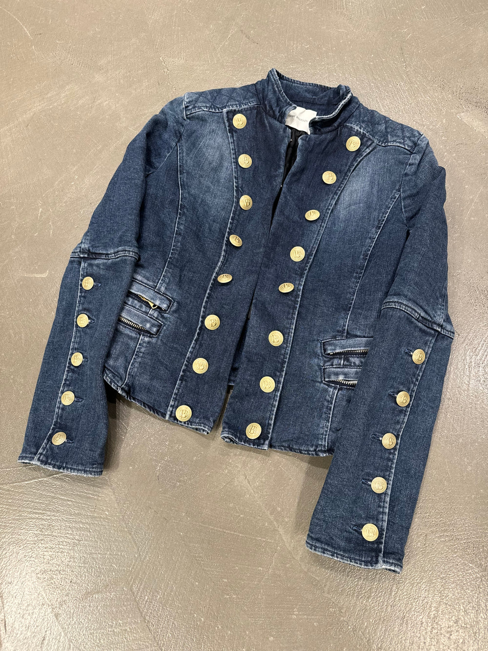 2010s Balmain military buttons denim jacket
