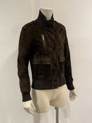 A/W2009 Gucci by Frida Giannini monogram suede multipocket bomber jacket