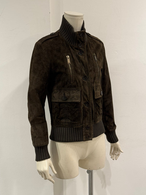 A/W2009 Gucci by Frida Giannini monogram suede multipocket bomber jacket
