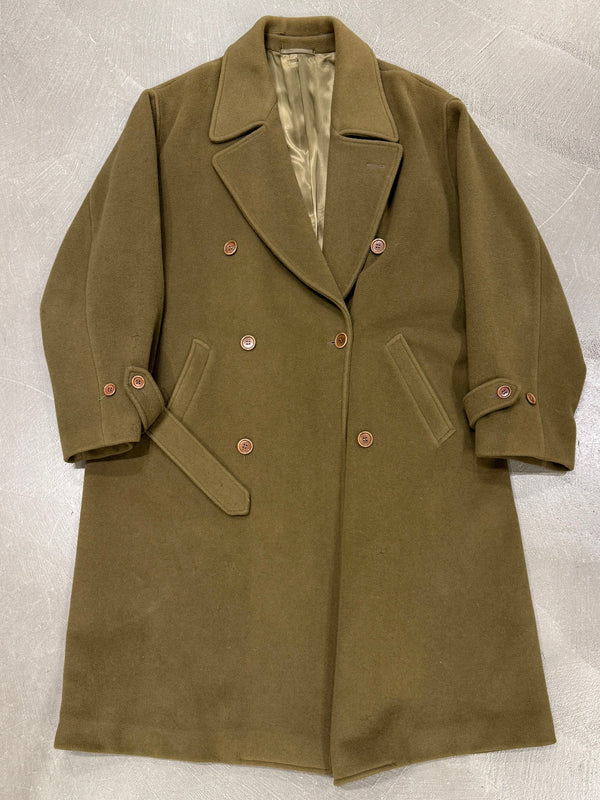 1990s Gianni Versace olive wool double-breasted overcoat