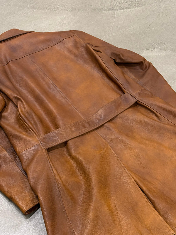 F/W2002 Prada runway distressed leather trench coat