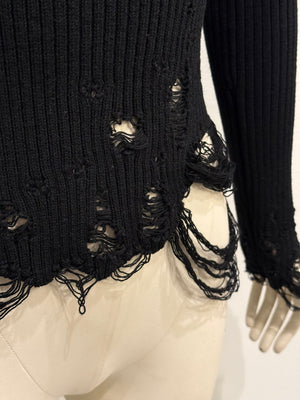 2020 Balenciaga distressed turtleneck