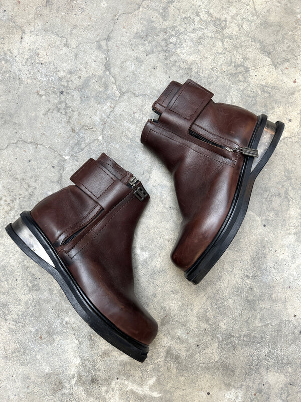 1990s Dirk Bikkembergs metal heel square toe boots