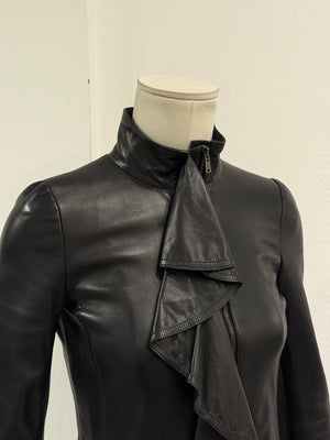 A/W2003 Yves Saint Laurent by Tom Ford ruffled leather coat