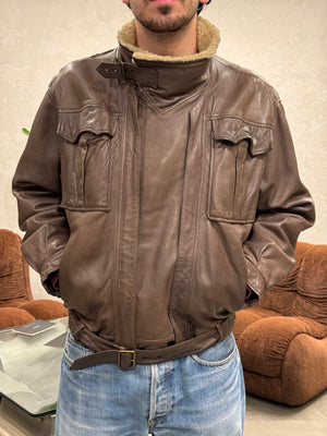 1980s Giorgio Armani aviator shearling bomber jacket