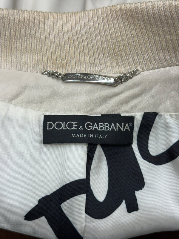 2002 Dolce & Gabbana leather bomber jacket