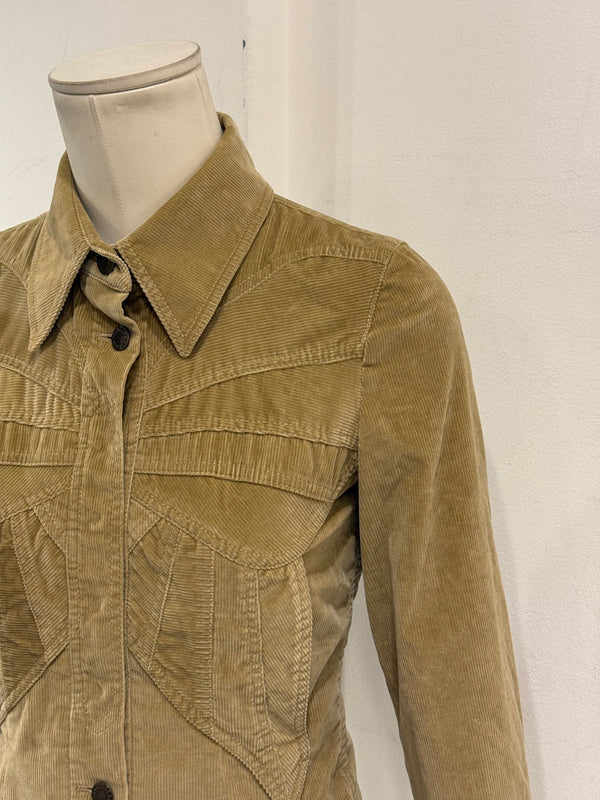 2002 Dolce & Gabbana butterfly corduroy structured jacket