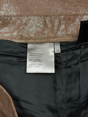 A/W2005 Dior by Hedi Slimane runway gold glitter leather pants