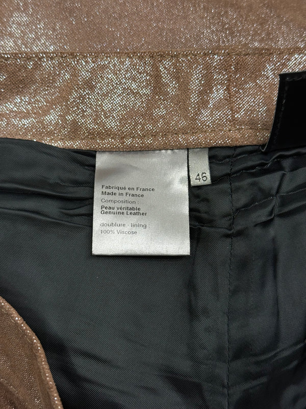A/W2005 Dior by Hedi Slimane runway gold glitter leather pants
