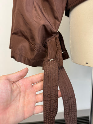 F/W 2002 Gucci by Tom Ford Brown Silk Baggy Kimono Jacket