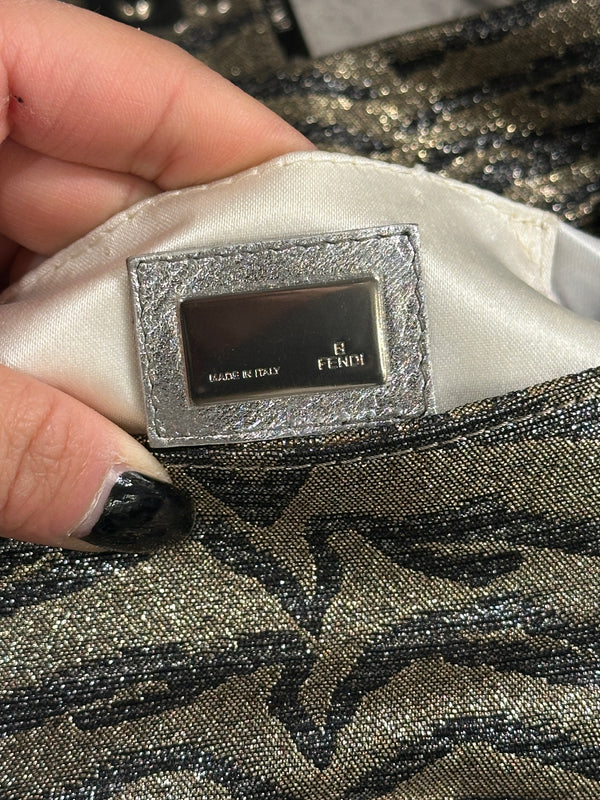 2000s Fendi mini Baguette bag with Shimmering Finish