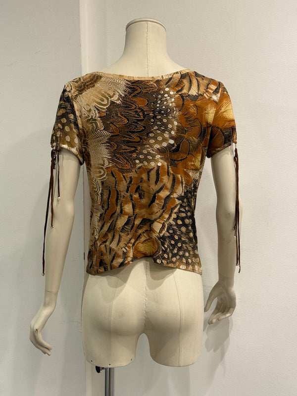 S/S2004 Roberto Cavalli feather print set
