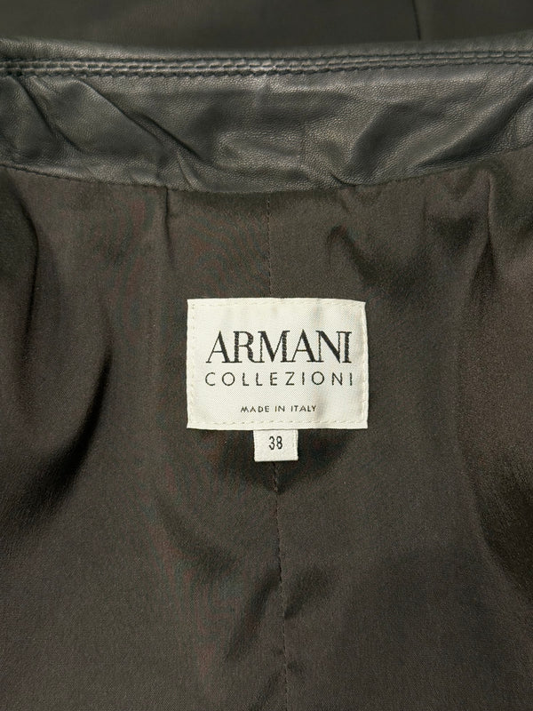 2000s Armani leather coat