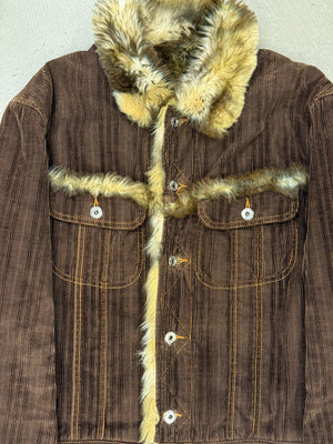 2004 Dolce & Gabbana corduroy fur jacket
