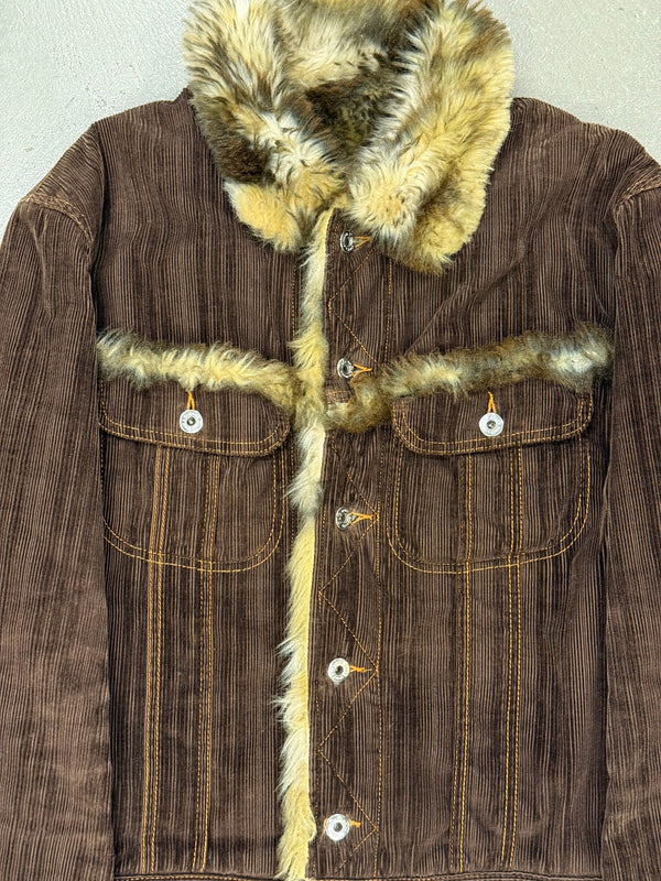 2004 Dolce & Gabbana corduroy fur jacket