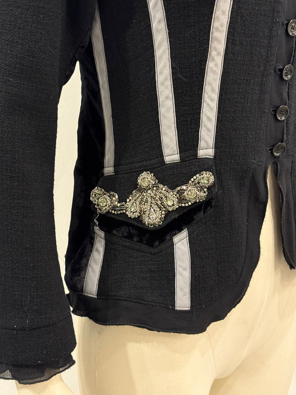 2000s Roberto Cavalli jewel pocket embellished jacket