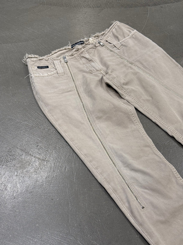 S/S2003 Dolce & Gabbana runway zipped distressed denim pants