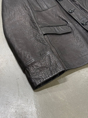2000s Burberry leather military jacket
