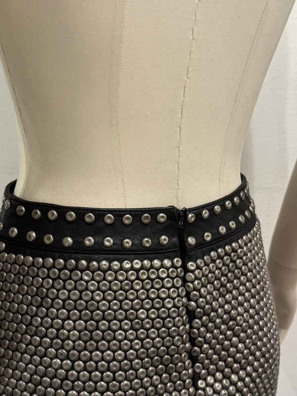 Saint Laurent sample metallic studs heavy skirt