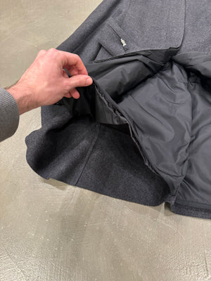 1999 Prada belted technical cargo pockets wool coat