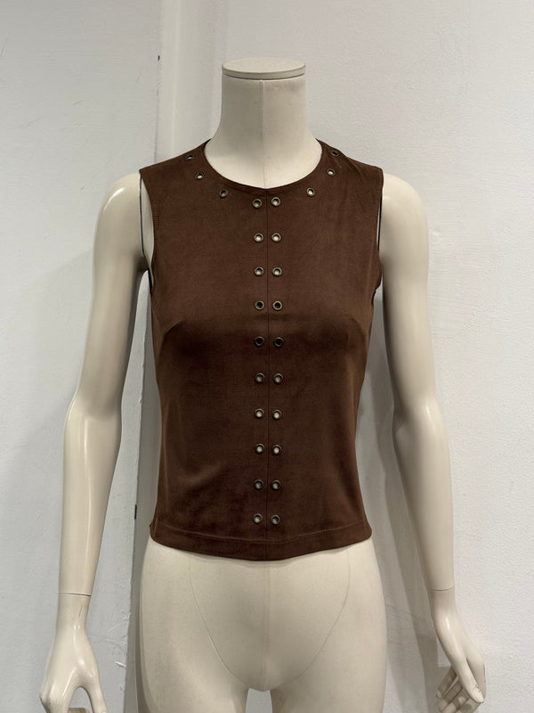 2000s Plein Sud suede set sleeveless top & pants