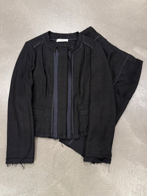 2000s Prada black cropped set