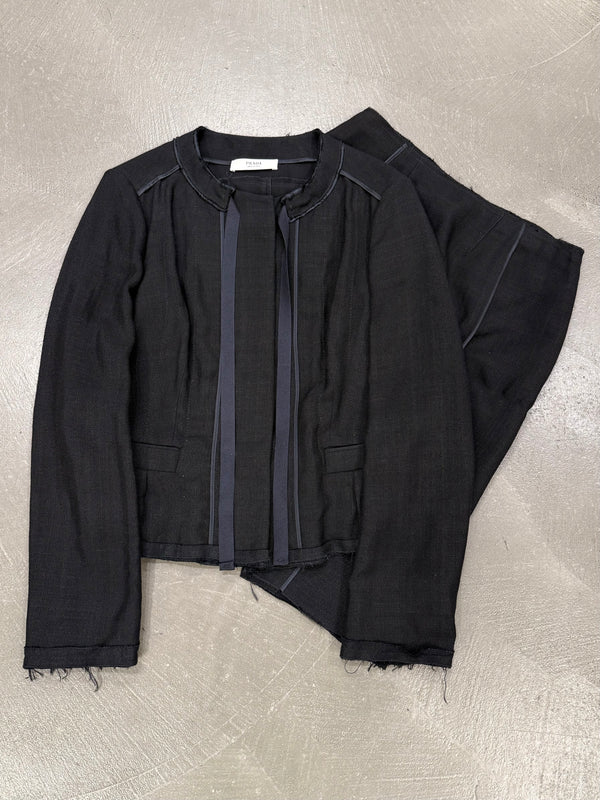 2000s Prada black cropped set