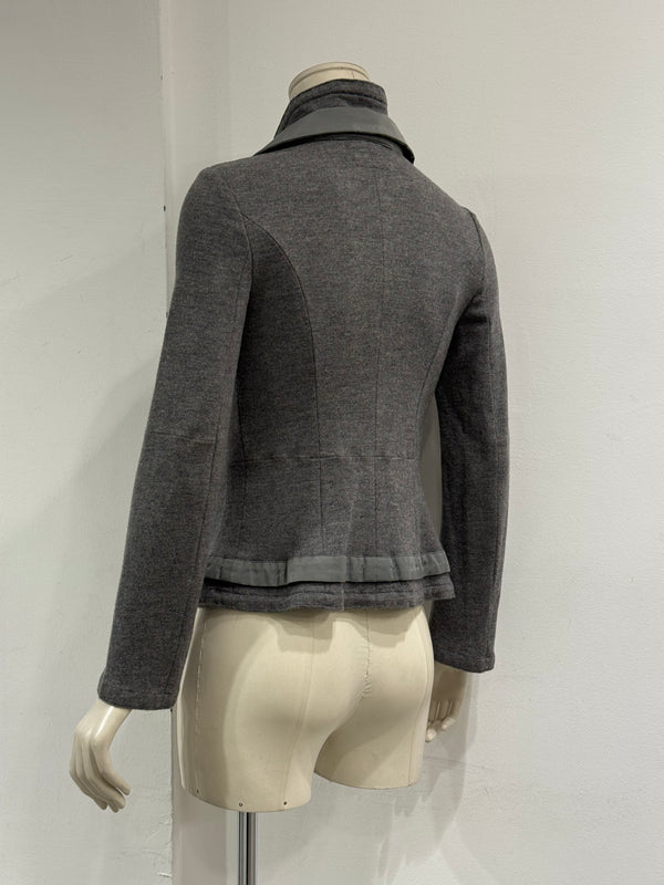 2000s Brunello Cucinelli layered wool zip blazer