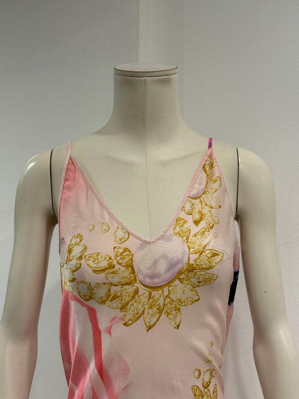 S/S2001 Roberto Cavalli Elizabeth Taylor eye silk maxi dress