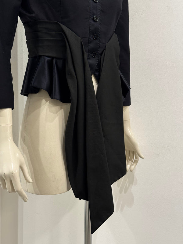 2004 Alexander McQueen asymmetric drape jacket