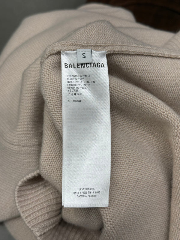 2021 Balenciaga oversize double V-neck knit sweater