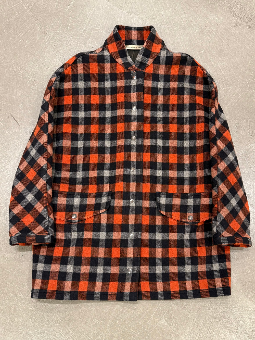 2000s Balenciaga by Nicolas Ghesquière gingham flannel boxy jacket