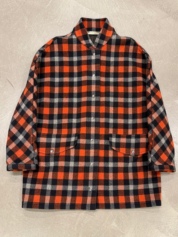 2000s Balenciaga by Nicolas Ghesquière gingham flannel boxy jacket
