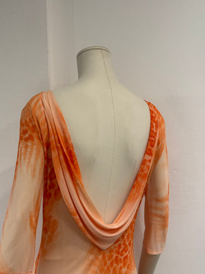 2000s Roberto Cavalli backless printed dress