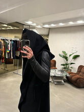 Load image into Gallery viewer, 2000s Rick Owens giant hood coat with leather sleeves
