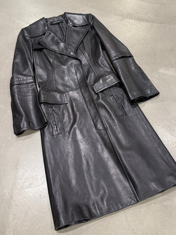 2004 Gucci by Tom Ford leather trench coat